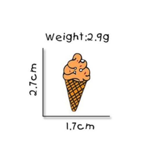 5/$24 Orange Dream Ice Cream Waffle Cone Pin - Picture 2 of 8